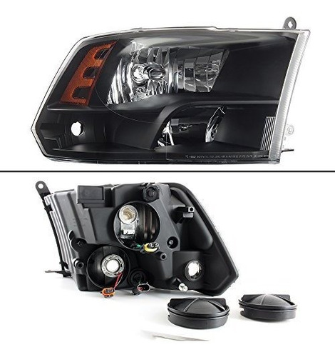 Faros Negros Quad Style Para Dodge Ram 1500/2500/3500 Foto 3