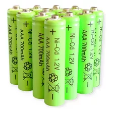 Pack 12 Pilas Aaa Recargables Solares 1.2v 700mah