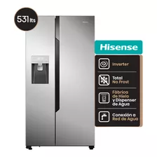 Heladera Sbs No Frost Inverter Hisense Rc-70ws 531 L Inox Color Plateado