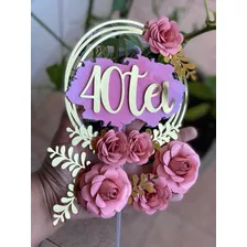 Arquivo De Corte Topo De Bolo 40tei Com Flores