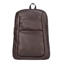 Mochila De Couro Masculina Slim Café Cor Marrom-escuro Desenho Do Tecido