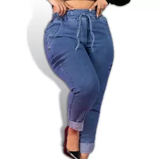 Calça Jeans Plussize Jogger Corsario Femenina Tamanho Grande