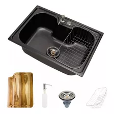 Pileta Cocina Gourmet Negro Mate + Accesorios