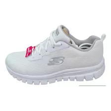 Tenis Skechers Dama Blanco Memory Foam Original Deportivo