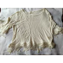 Blusa Feminina Curta Branca Tamanho 12 Usada