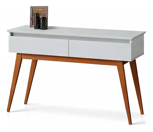 Aparador Classic 2 Gavetas Moderno Para Sala Hall - Imcal Branco Acetinado