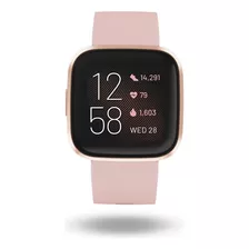 Smartwatch Fitbit Versa 2 Caixa De Alumínio Anodizado Copper Rose Aluminum, Pulseira Petal Fb507