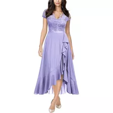 Vestido Miusol Mujer Cuello V Elegante Fiesta Boda Purpura C