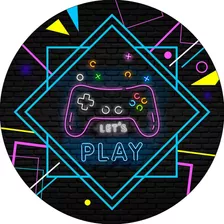 Painel De Festa - Vídeo Game Retro Neon - 1,50 X 1,50