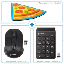 Kit Teclado Y Mouse Inalámbricos Mas Mousepad |epack-com-05 Color Del Teclado Negro