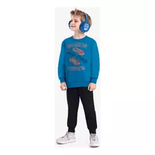 Conjunto Infantil Blusão Com Calça Gamer Rovi Kids Azul