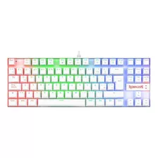 Teclado Gamer Redragon Kumara K552 Qwerty Outemu Red Español Latinoamérica Color Blanco Con Luz Rgb