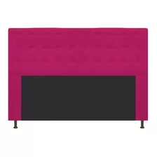 Cabeceira Estofada Dama 140 Cm Casal Com Botonê Suede Pink