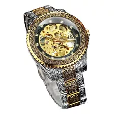 Relógio Masculino Automático Winner Golden Black