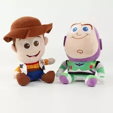 2 Pelúcia Toy Story Boneco Woody E Buzz Baby 20 Cm Disney