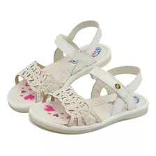 Sandalia Coqueta Niña Perla Velcro Casual Antiderrapante