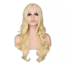 Peluca Ondas Rubia Simil Natural Cosplay Drag Oncológica