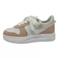 Zapatilla Cordones Cinta Nude Calfas A.vale