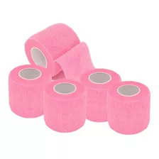 Kit Com 5 Unidades Atadura Elástica Bandagem Adesiva Hoppner Cor Rosa