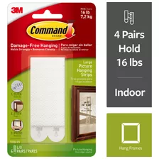 Tiras Abrojo 3m Command Para Colgar Cuadros Grandes Blanca