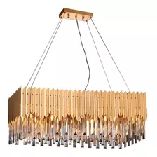 Lustre Pendente Startec Baluarte Retangular Dourado G9 110v/220v