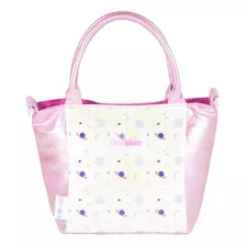 Bolso Tote Cloe Textil Estampado Planetas Para Niña Color Multicolor