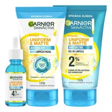 Linha Garnier Antiacne Gel Limpeza Sabonete E Serum 3 Ítens