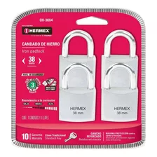 Set 4 Candados Hermex 38mm (4 Llaves)