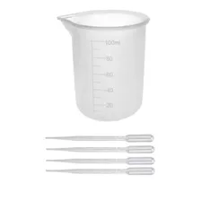 Vaso Silicona Medidor Preparar Resina 100ml + 4 Pipetas 3ml