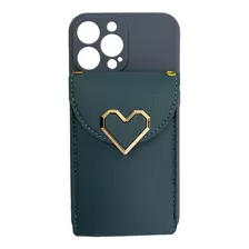 Funda Monedero Botón De Corazón Para iPhone 13 Pro