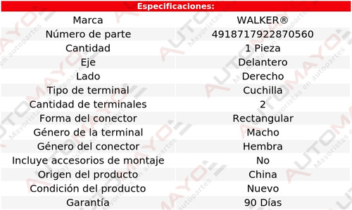 Un Sensor Abs Delantero Walker Es330 V6 3.3l 2004-2006 Foto 5