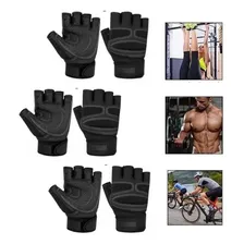 3 Pares Guantes Para Levantamiento De Pesas, Ciclismo