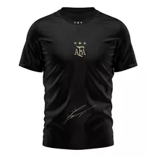 Camiseta Futbol Kapho Argentina Black Copa Mundial Niños