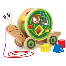 Juguete De Madera Premiado Hape Walkalong Snail Para Niños P