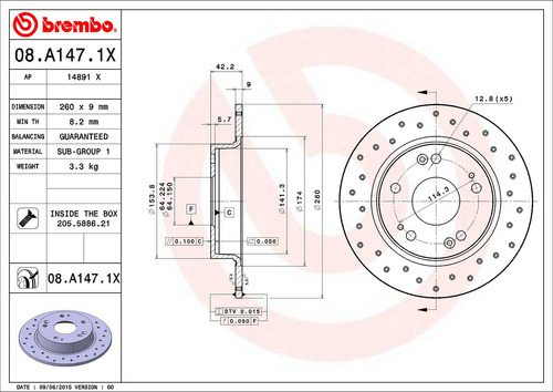 2 Discos De Freno Traseros Honda Civic 2008 1.8l Brembo Foto 2