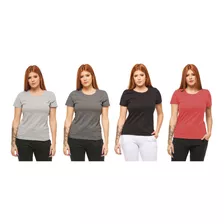 Kit 04 Camisetas T-shirts Feminina Baby Look C6