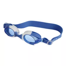 Óculos De Natação Peixinho Kid Muvin Infantil - Antiembaçante Proteção Uv Tiras Ajustáveis Lentes Com Design De Peixe - Lazer Hidroginástica - Resistente Boa Vedação - Cor Azul/branco