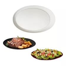 Kit 10 Bandeja Plástica Oval P/ Churrasco Saladas E Espetos Cor Sortidas