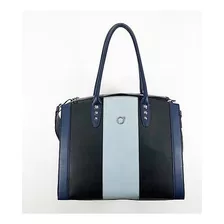 Bolsa De Dama Elegante,rayado De Azul Naomi. Envío Incluido.