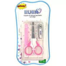 Cortador De Unha Bebê Tesoura Lixa Kit Manicure Com Estojo