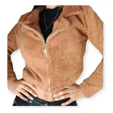 Campera Corta Corderito Bi Faz Con Cuello Estilo Chaqueta