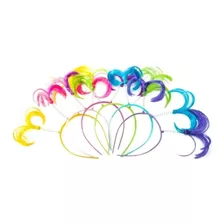 12 Diadema Colitas Pelo Loco Neon Batucada Fiesta Colores 