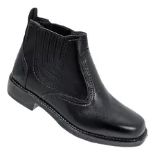 Bota Masculina Preta Couro Botina Social Resistente Conforto Solado Costurado Botinha Confortavel Duravel Forte Resiste