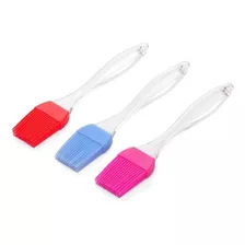 Pincel De Cozinha Culinário Silicone Cabo De Acrílico 16cm Cor Sortido