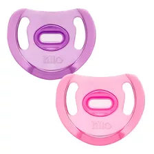 Kit Chupeta 100% Silicone Livre Bpa Soft Comfort 0-6m Lillo Cor Rosa E Roxo