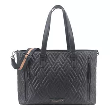 Cartera Tote Bag Amayra Urbana C2322 Acabado De Los Herrajes Negro Color Negro Correa De Hombro Negro Diseño De La Tela Matelase