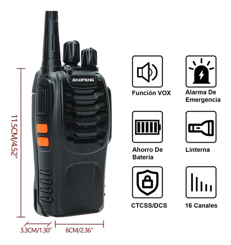 Radios Walkie Talkies Bf-888s 2 Piezas Kit Con Manos Libres Foto 6