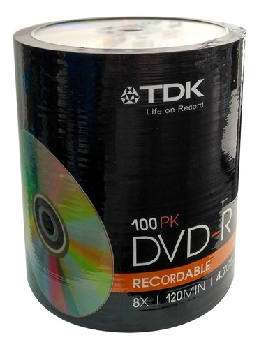 Disco Virgen Dvd-r Tdk De 8x Por 100 Unidades
