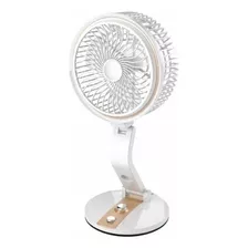 Ventilador De Mesa Genérica Ventilador Plegable Recargable Con Luz Led De Escritorio Dorado, 18 cm De Diámetro 110 v/220 v