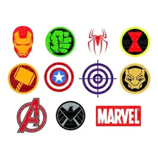 11 Apliques Escudos Super Heróis Evengers Termocolante